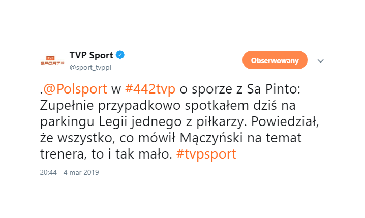 Piłkarz Legii SKOMENTOWAŁ ostre słowa Mączyńskiego